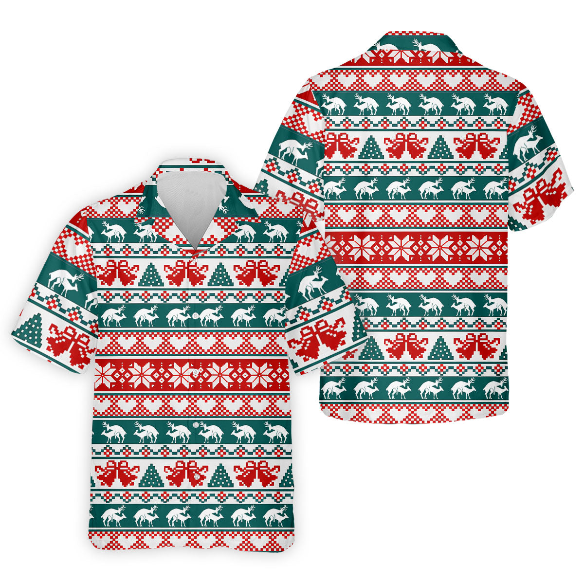 Christmas Reindeer Bells Snowflake Golf Polo Shirt, Mens Golf Shirts, Polo Shirts For Men