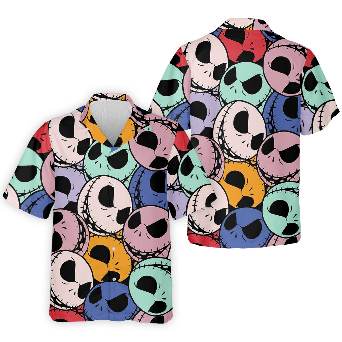 Colorful Cartoon Skull Halloween Golf Polo Shirt, Polo Shirts For Men, Printed Golf Shirts