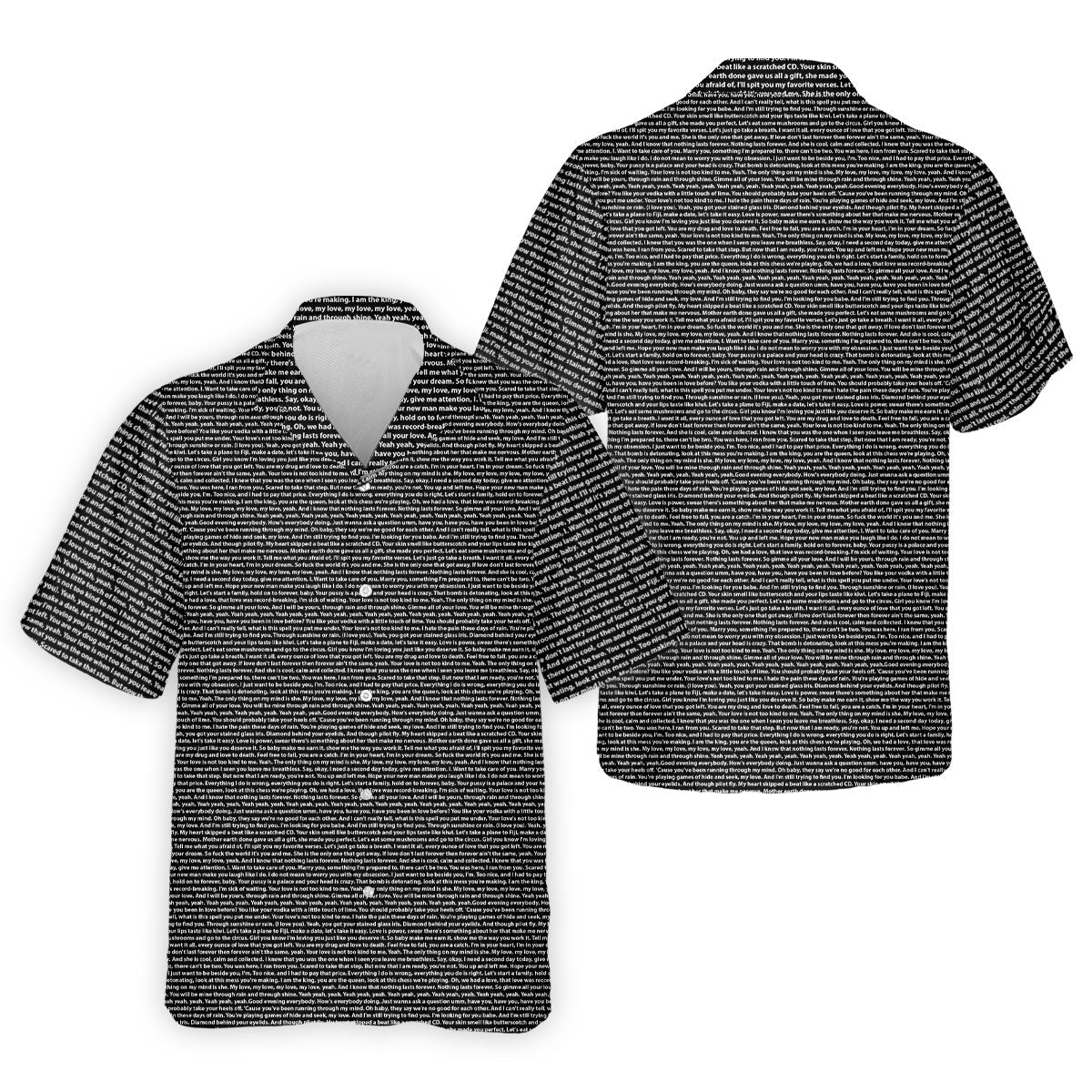 Black Text Pattern Golf Polo Shirt, Golf Shirts For Men, Printed Golf Shirts
