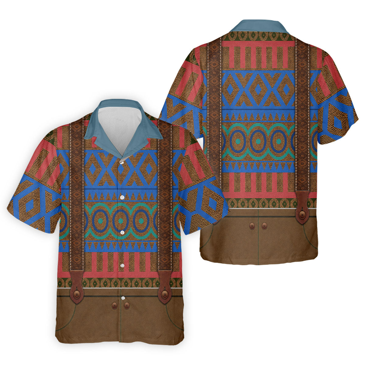 Tribal Suspender Pattern Halloween Golf Polo Shirt, Golf Polo Shirts For Men, Hawaiian Golf Shirt