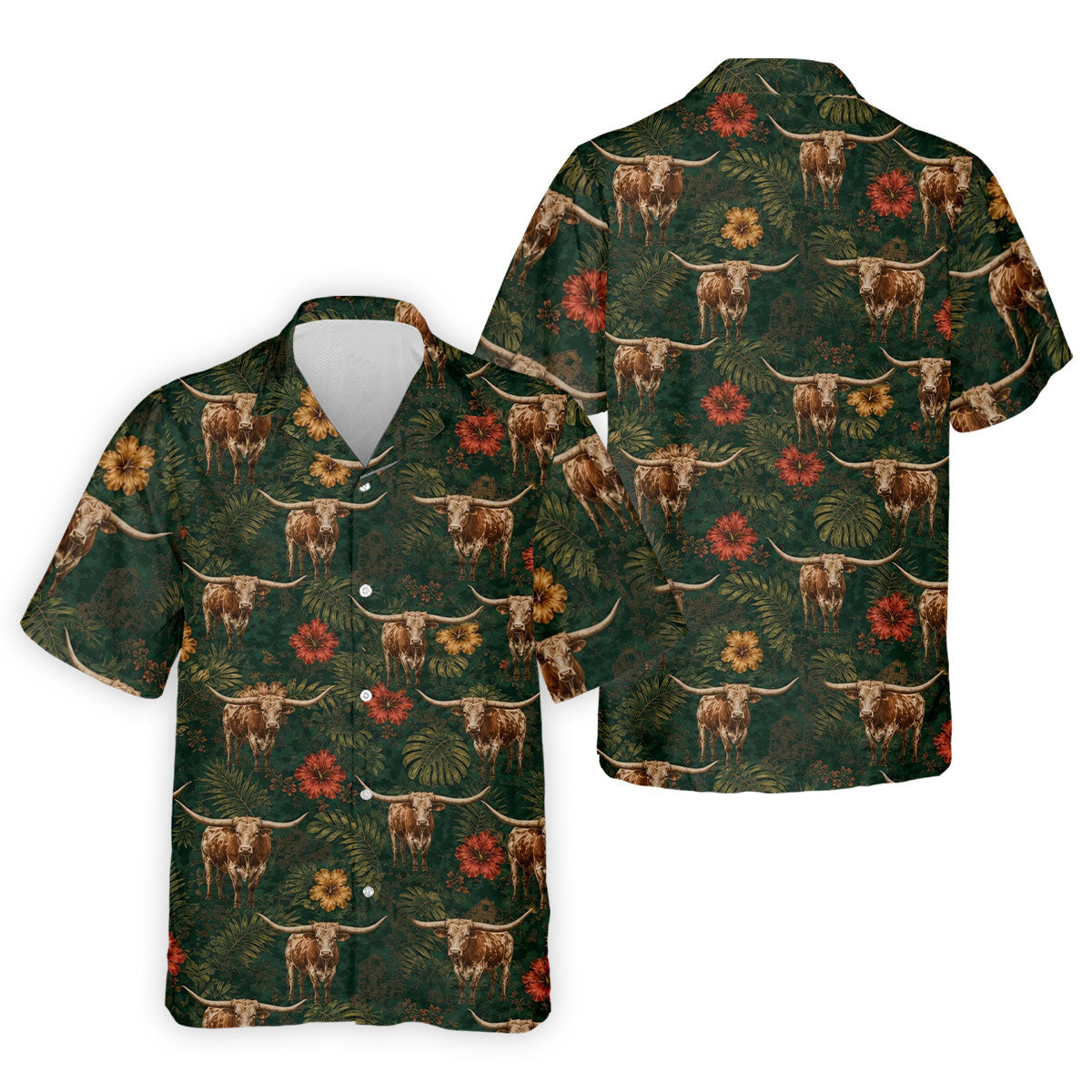 Texas Longhorn Tropical Pattern Golf Polo Shirt, Men's Golf Shirt, Hawaiian Golf Shirt