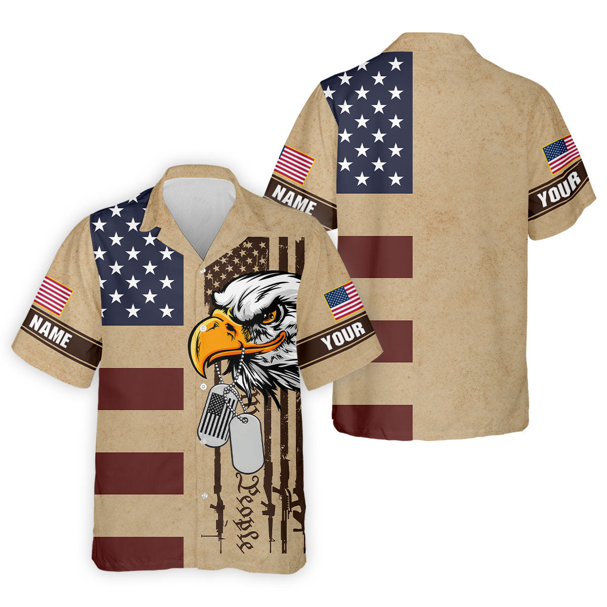250 Years Bald Eagle American Flag Vintage Golf Shirt, Patriotic 4th Of July Golf Shirts For Men