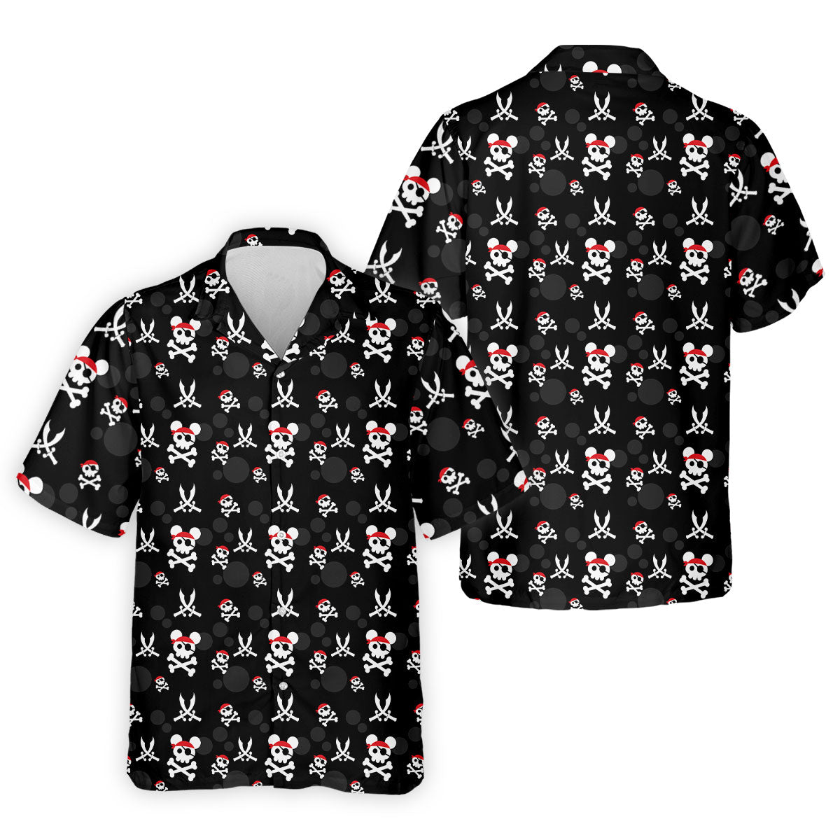 Pirate Skull Mouse Halloween Golf Polo Shirt, Horror Character Shirt, Mens Golf Polo