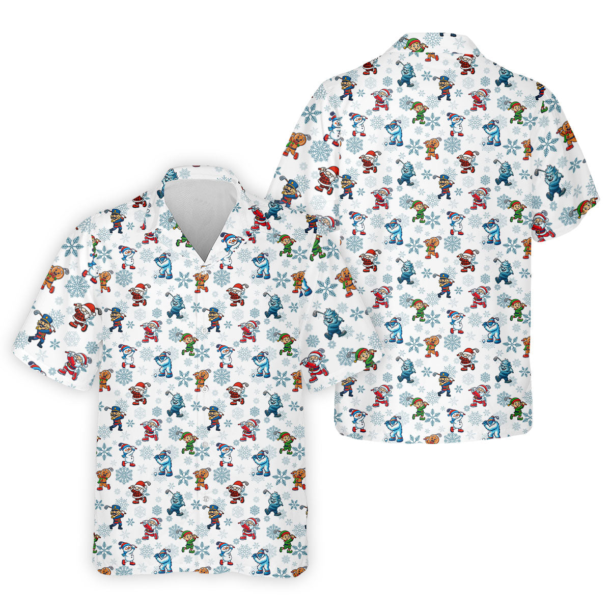 Christmas Characters Golf Pose Funny Golf Shirts, Christmas Golf Shirt, Couple Golf Shirt, Matching Golf Shirt