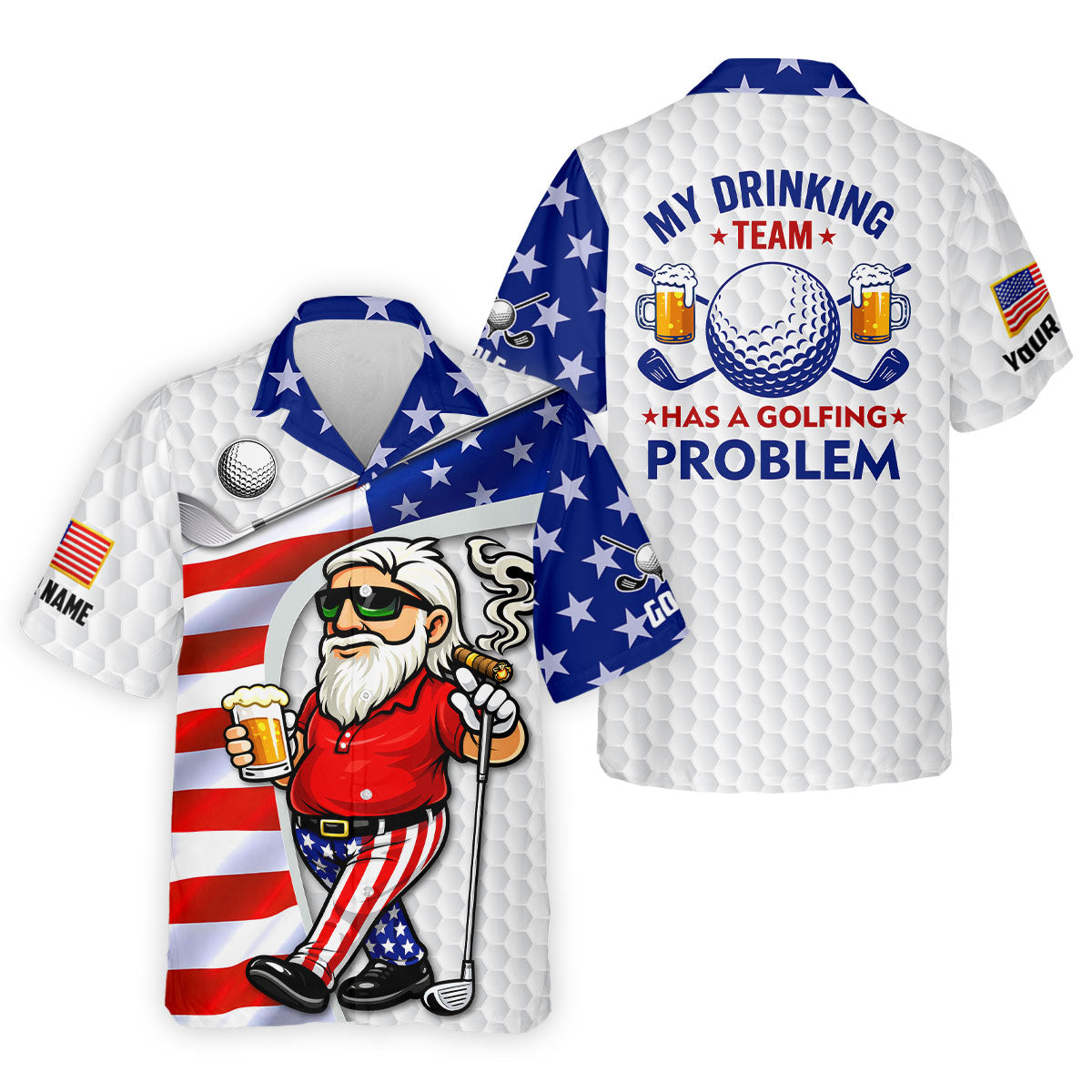 My Drinking Team Has A Golfing Problem Funny 4th Of July Golf Shirt, 250 Years Golf Shirts For Men