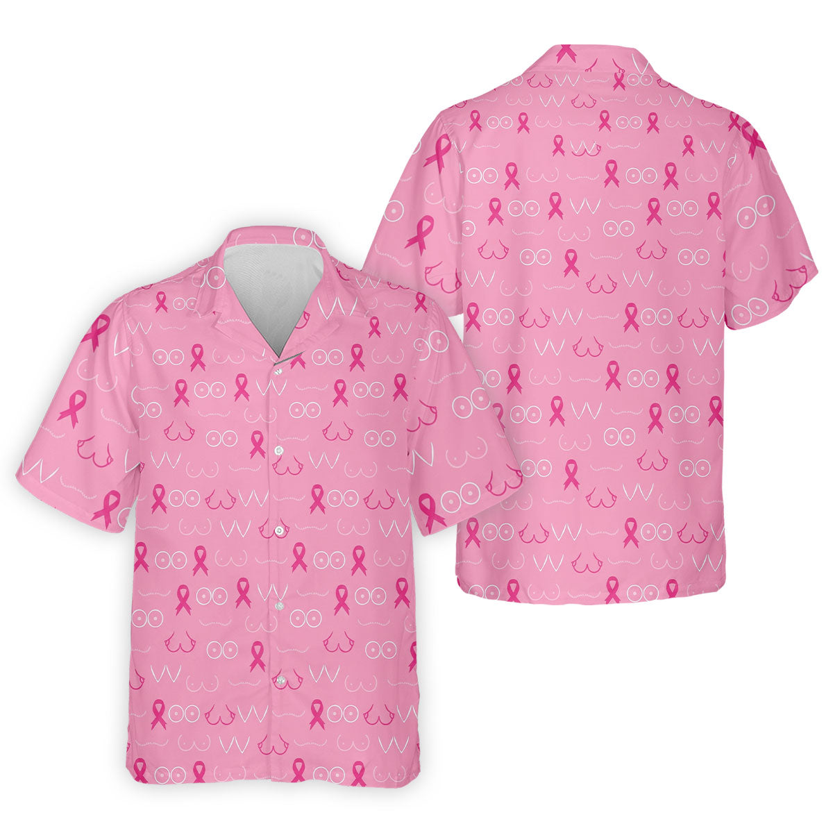 Pink Breast Line Art Breast Cancer Polo Shirt, Men's Golf Shirt, Mens Golf Apparel