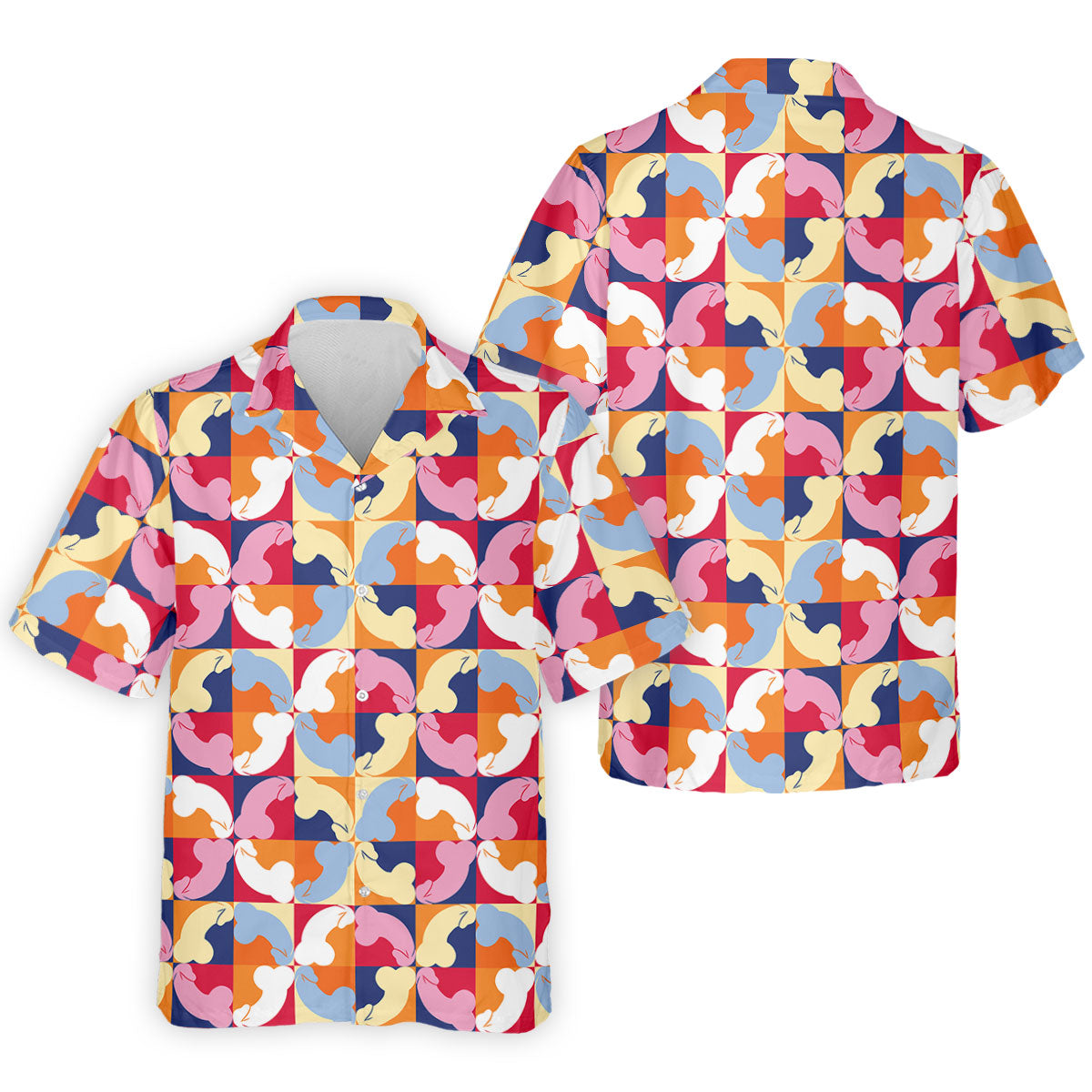 Funny Adult Retro Checkered Novelty Golf Shirt, Mens Golf Shirts, Printed Golf Shirts