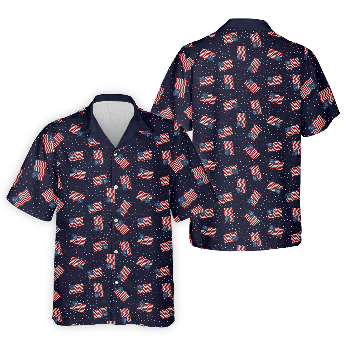250th Anniversary Waving Flags Patriotic Golf Shirt, 4th Of July Golf Shirts For Men