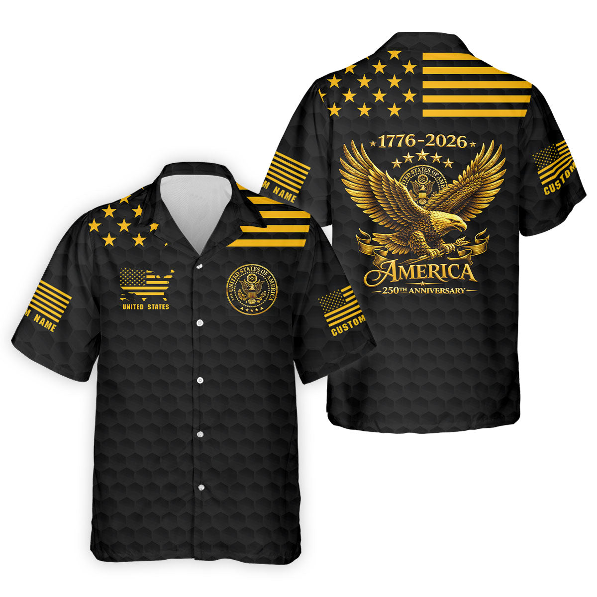 America 250th Anniversary Golf Ball Pattern Patriotic Golf Shirt, 4th Of July Golf Shirts For Men