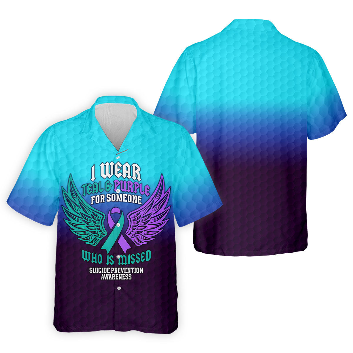 I Wear Teal And Purple Suicide Prevention Awareness Mens Golf Polo, Mens Golf Polo
