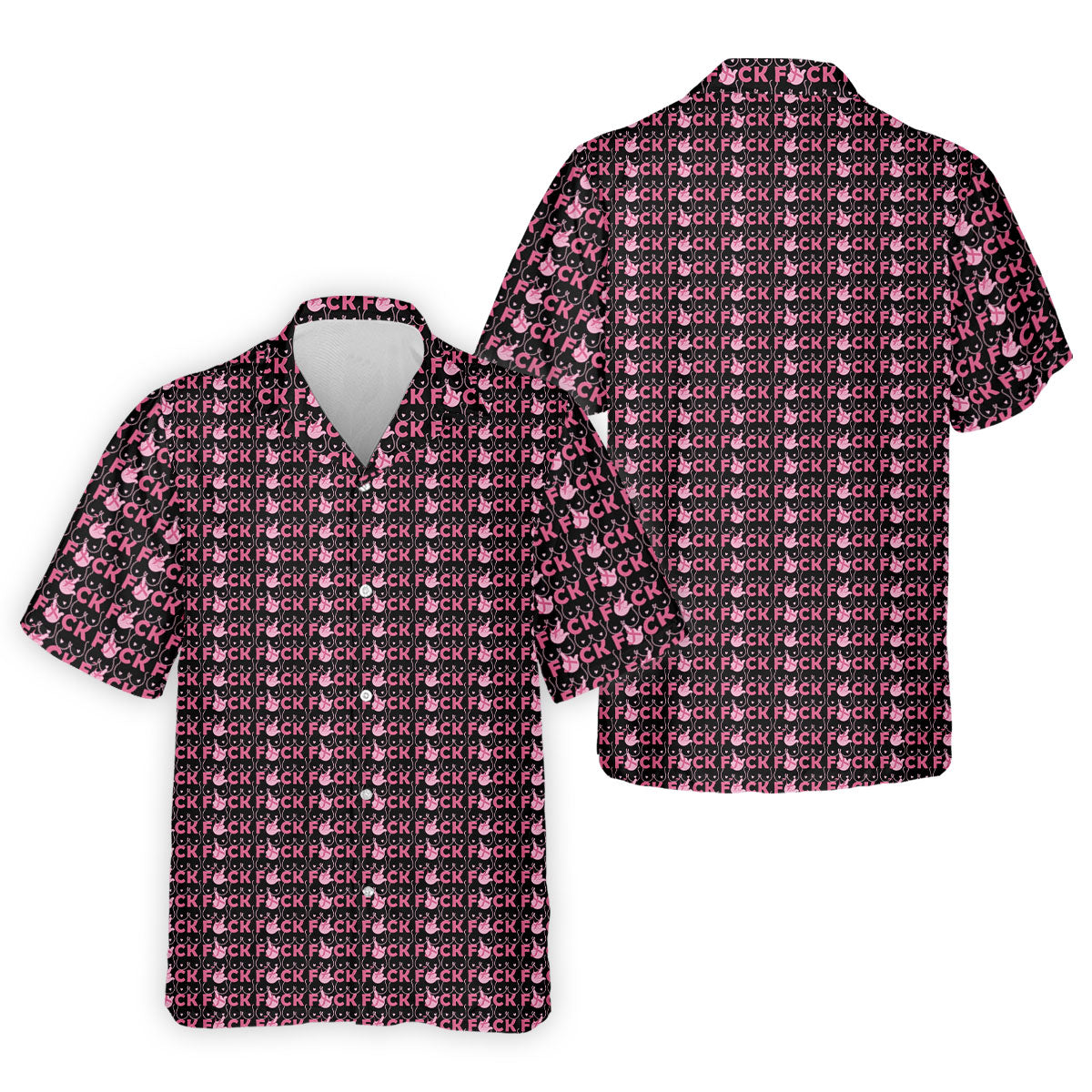 Fuck Breast Cancer Pink Ribbon Golf Polo Shirt, Mens Golf Polo, Golf Apparel For Men