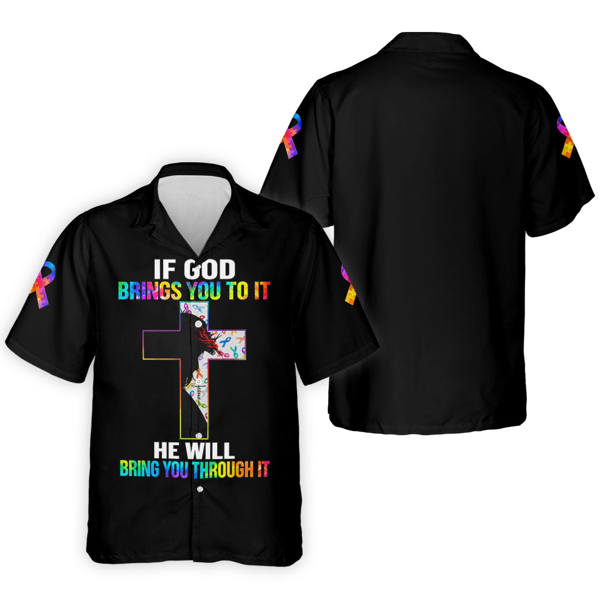 If God Brings You To It Cross Cancer Polo Shirt, Men's Golf Shirt, Printed Golf Shirts