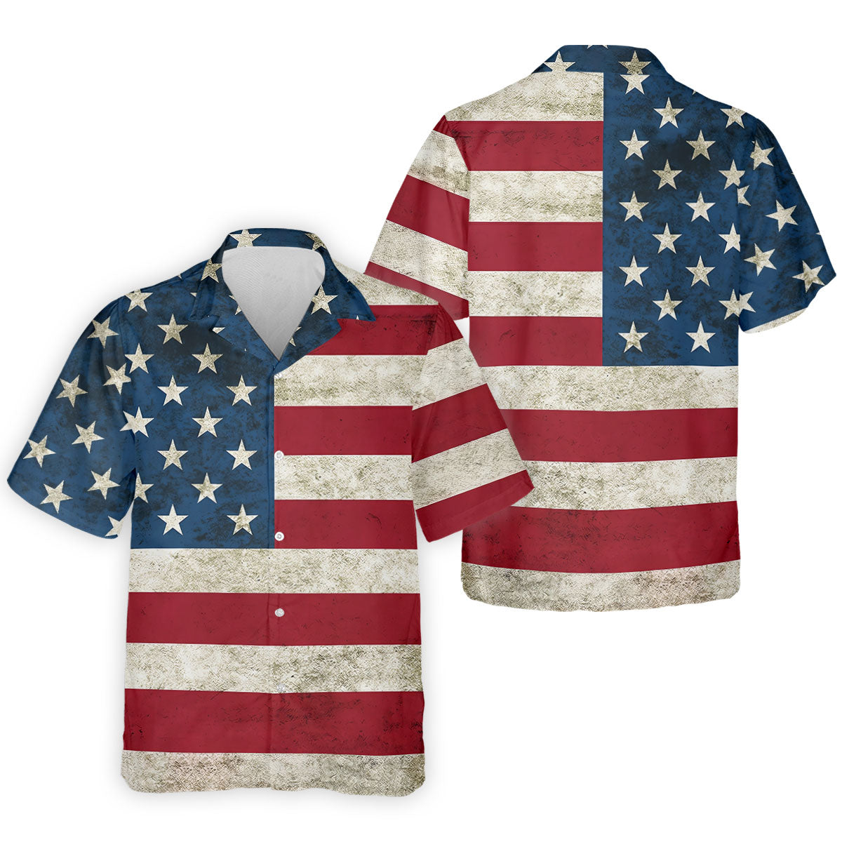 Distressed US Flag Golf Shirt, 250 Years Patriotic 4th Of July Golf Shirts For Men