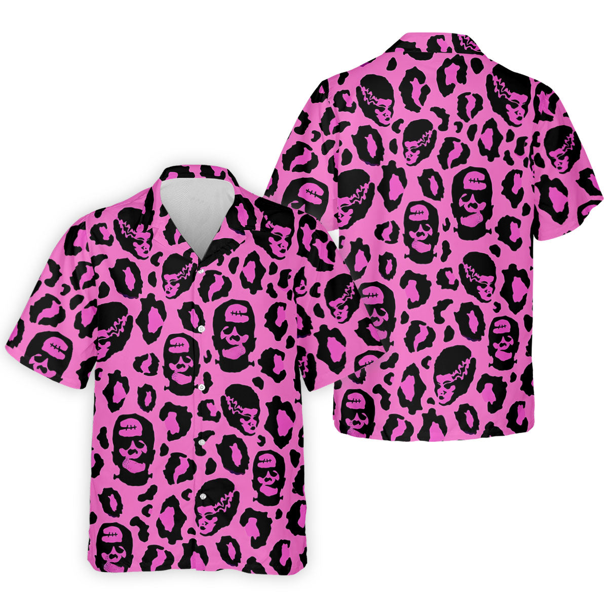 Leopard Print Horror Character Halloween Golf Polo Shirt, Golf Apparel, Mens Golf Shirt