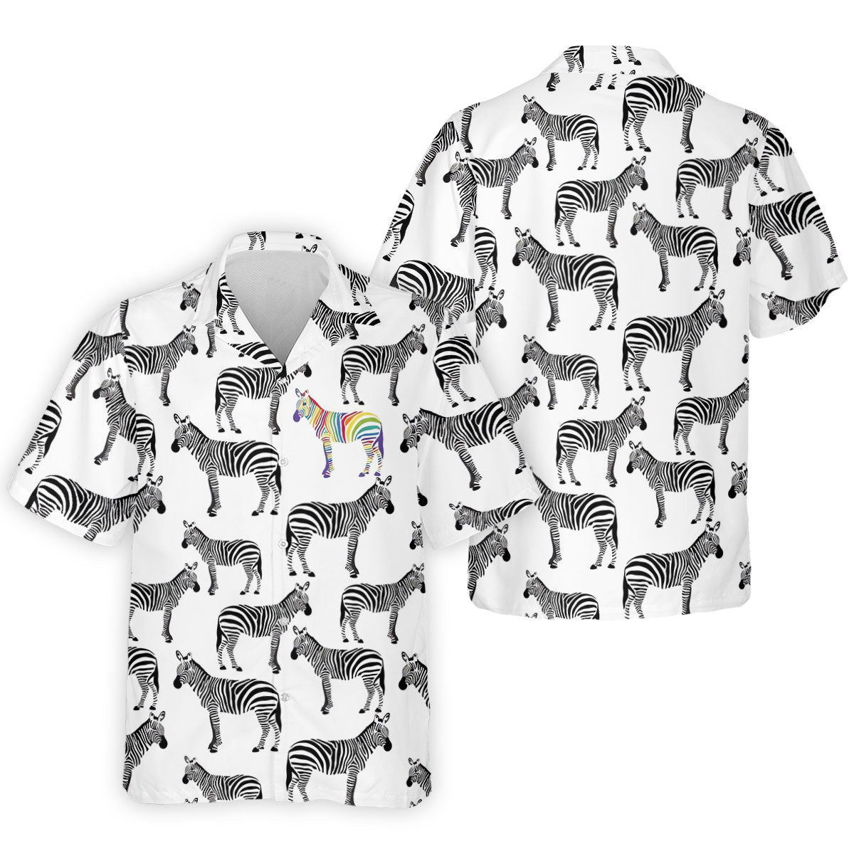 Rainbow Zebra Be Yourself Pride Month Support Golf Tops For Men, LGBT Community Polo Shirts For Men