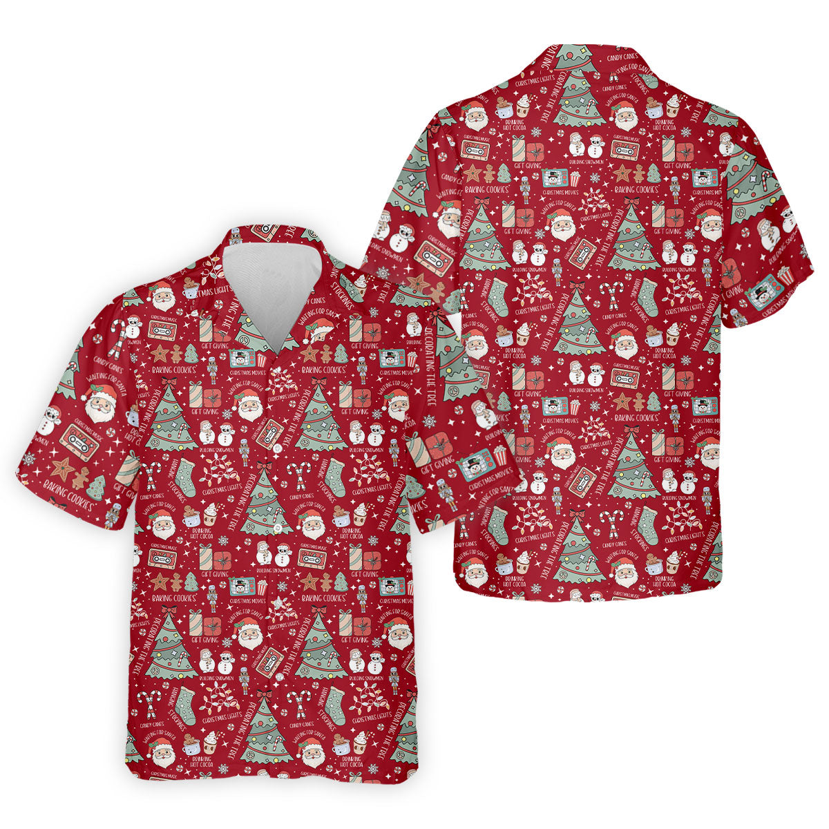 Tis The Season Santa Claus Gift Red Men's Golf Polo Shirts, Christmas Golf Shirt, Polo Shirts For Men
