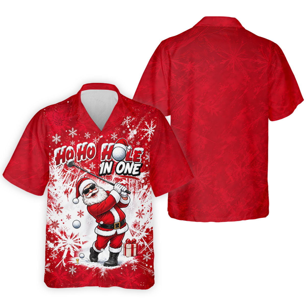 Ho Ho Hole In One Santa Christmas Golf Shirt, Mens Golf Polo, Golf Shirts For Men