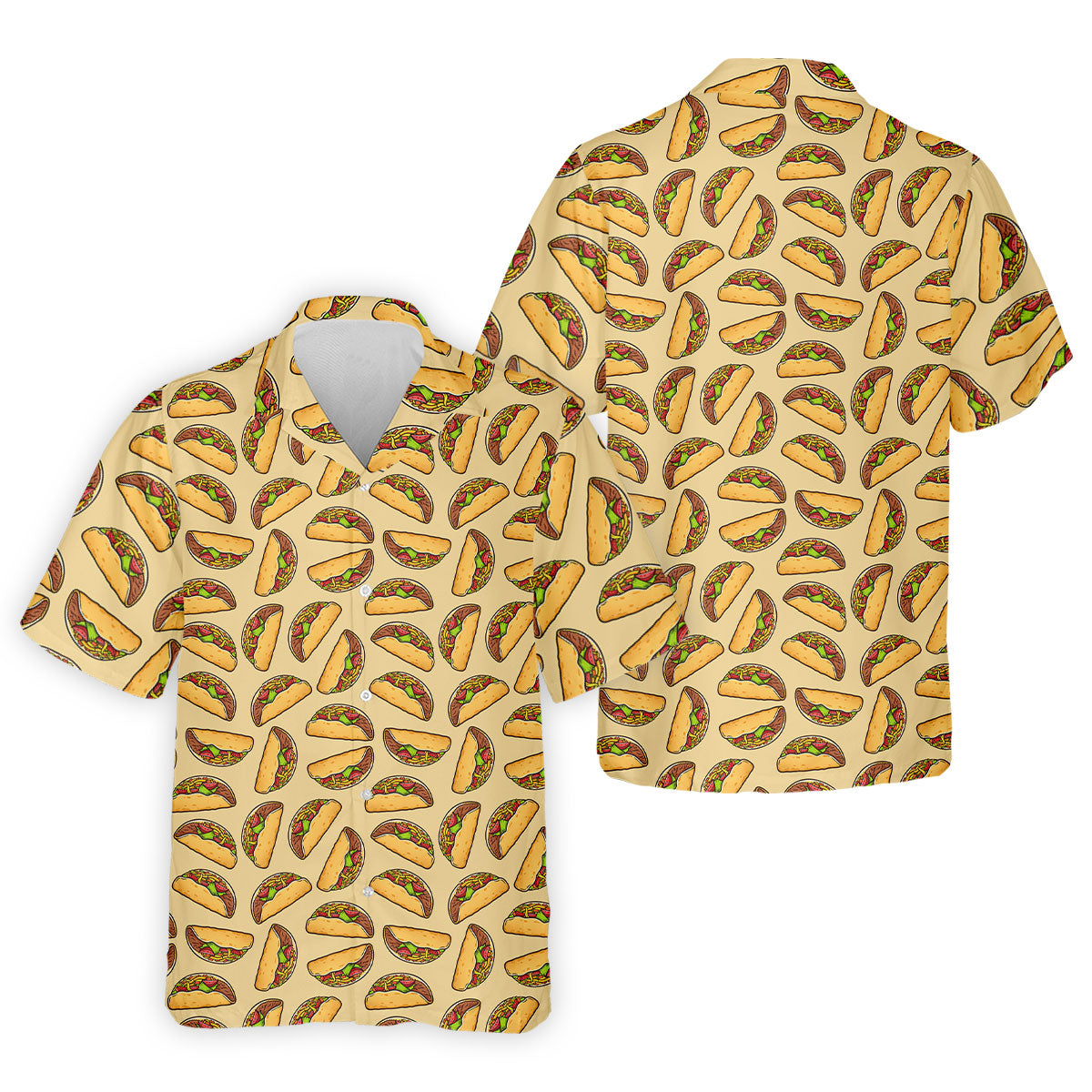 Taco Seamless Pattern Cinco De Mayo Celebration Fiesta Themed Tropical Pattern Golf Shirts For Men
