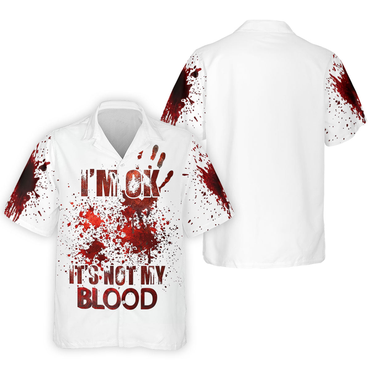 I'm OK It's Not My Blood Halloween Golf Polo Shirt, Mens Golf Apparel, Hawaiian Golf Shirt