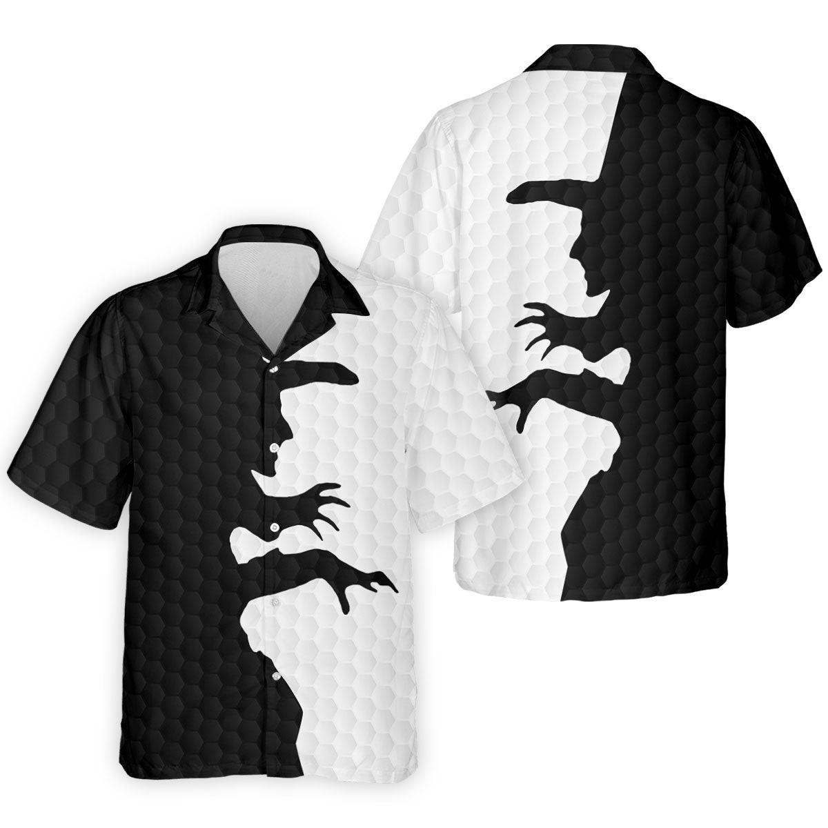 Witch Silhouette Halloween Golf Polo Shirt, Men's Golf Shirt, Hawaiian Golf Shirt