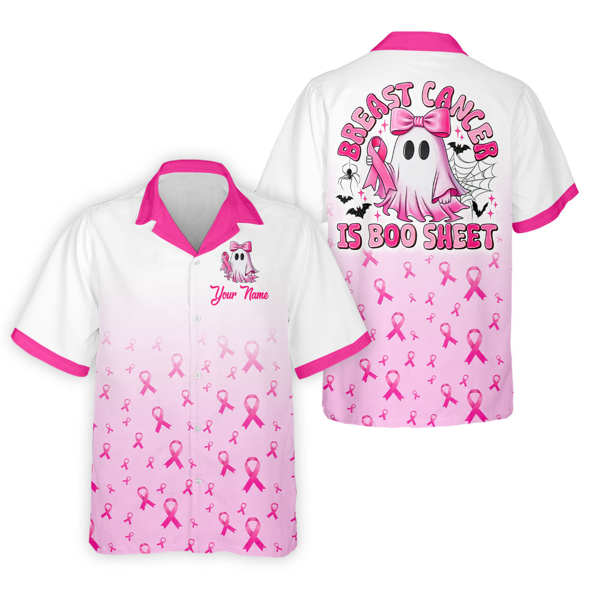 Personalized Breast Cancer Is Boo Sheet Ghost Shirt, Polo Shirts For Men, Mens Golf Shirts