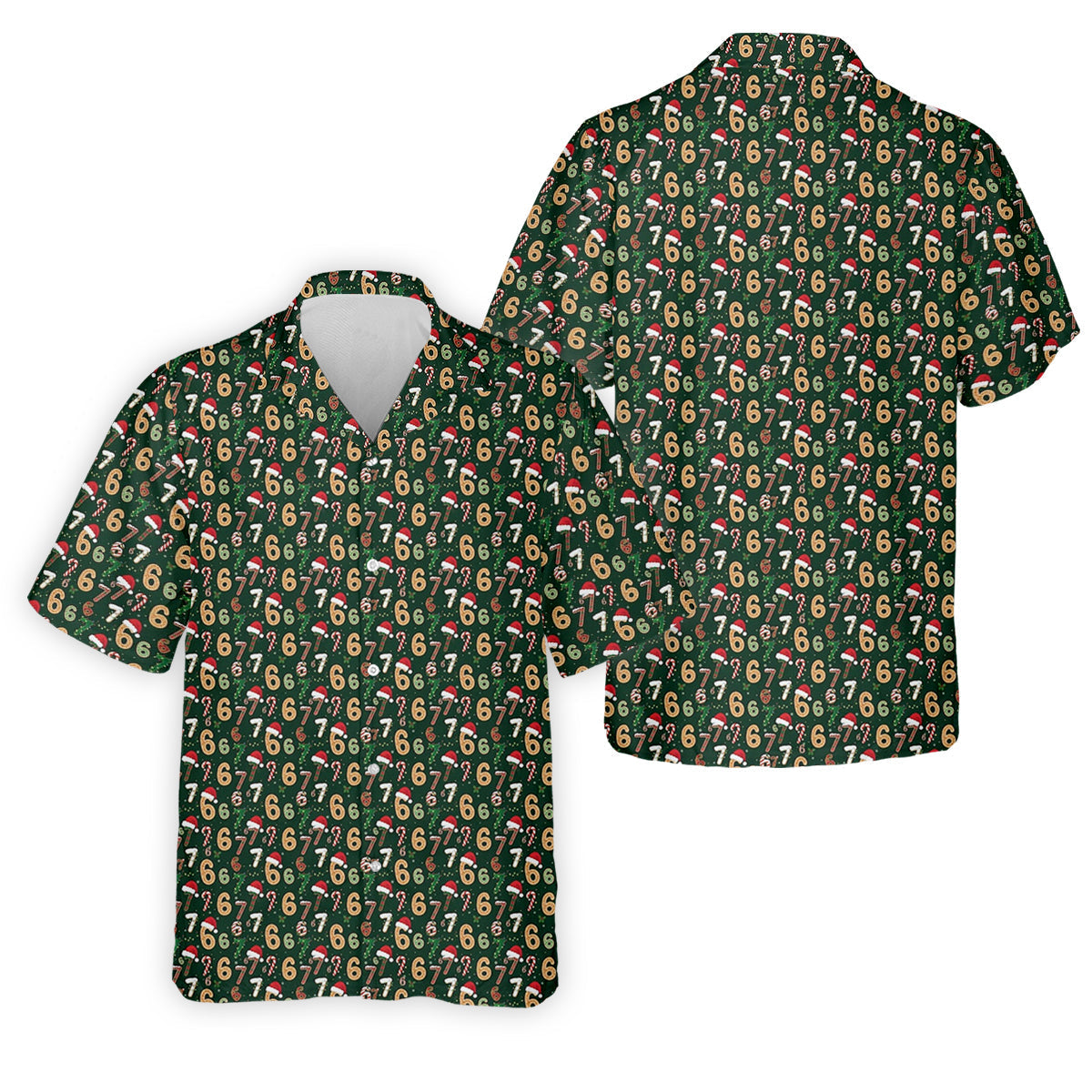 Six Seven Funny Christmas Green Golf Tops For Men, Christmas Golf Shirt, Men Golf Apparel