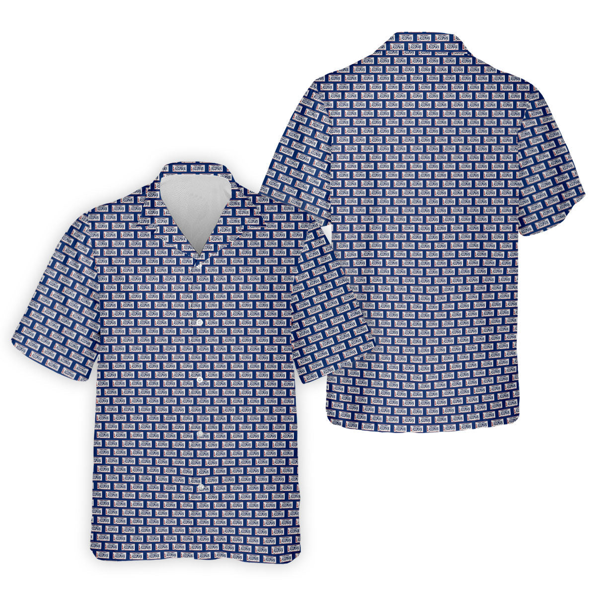 Blue New York Assman Pattern Polo Shirt, Mens Golf Polo, Hawaiian Golf Shirt, Golf Apparel For Men