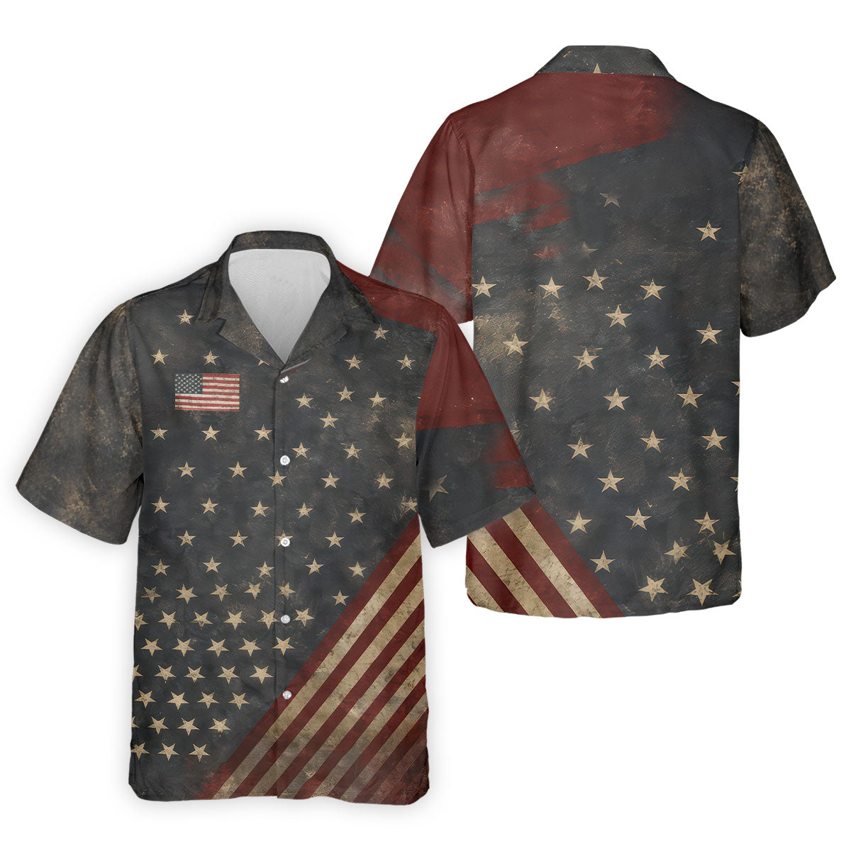 Men's 1776 Independence Day Stars Stripes Polo Golf Shirt, Patriotic 4th Of July Golf Shirts For Men