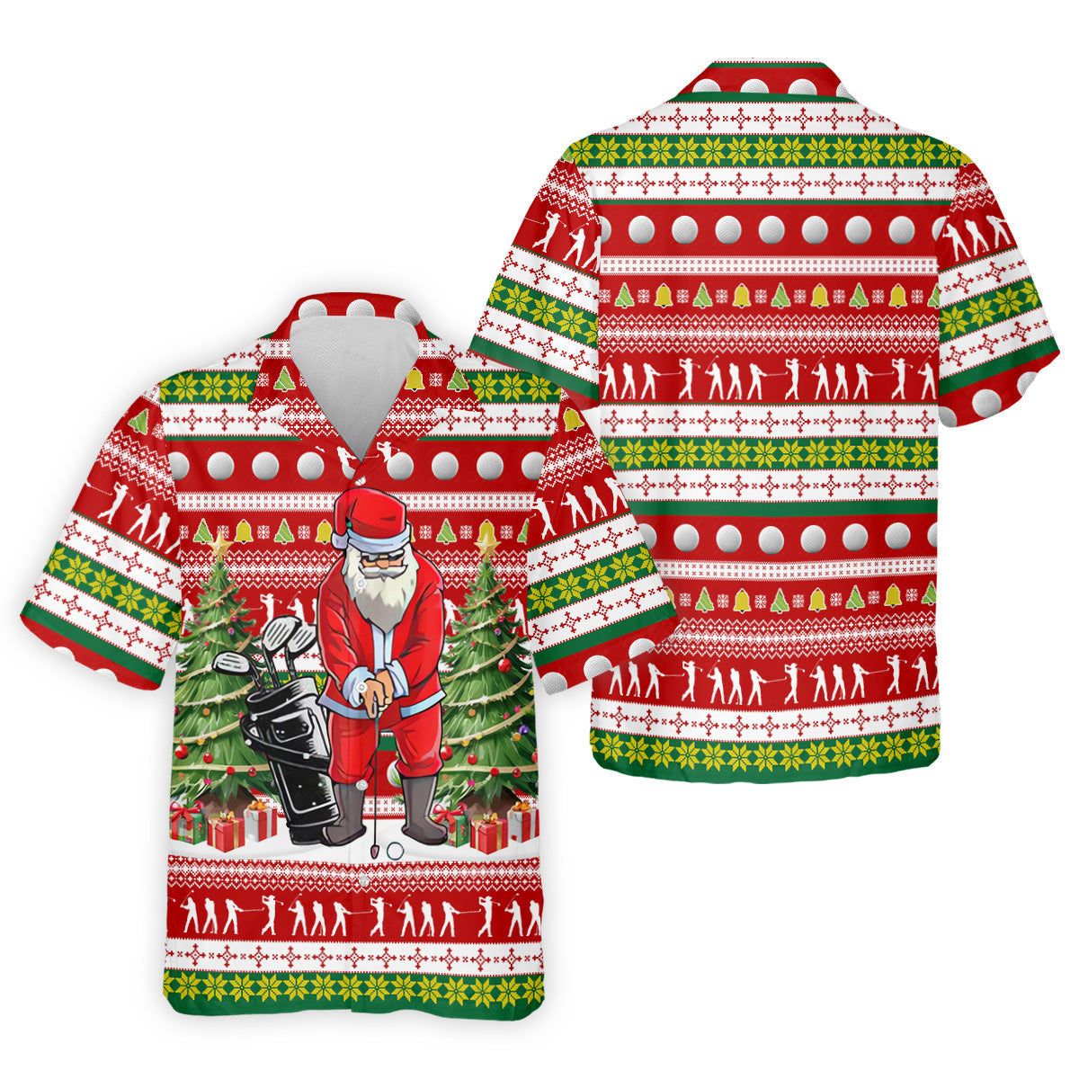 The Santa Claus Golf Pose Christmas Golf Shirt, Fun Golf Shirts For Men, Christmas Presents For Golfers