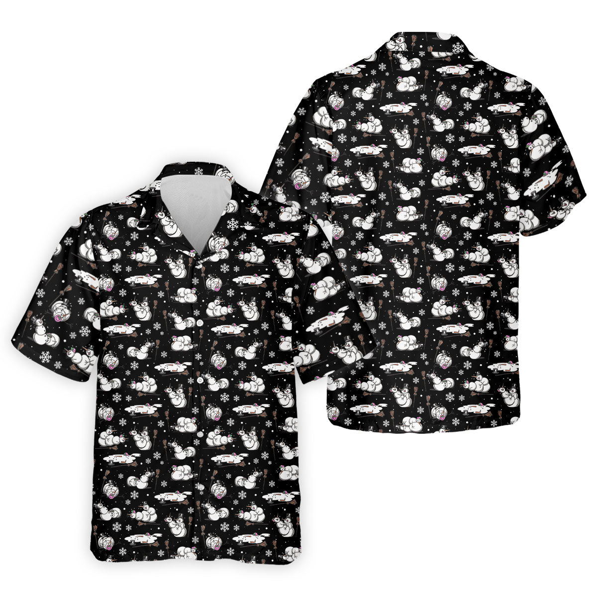 Funny Snowman Naughty Couple Black Golf Shirt, Christmas Golf Shirt, Golf Gift For Him, Polo Shirts For Men