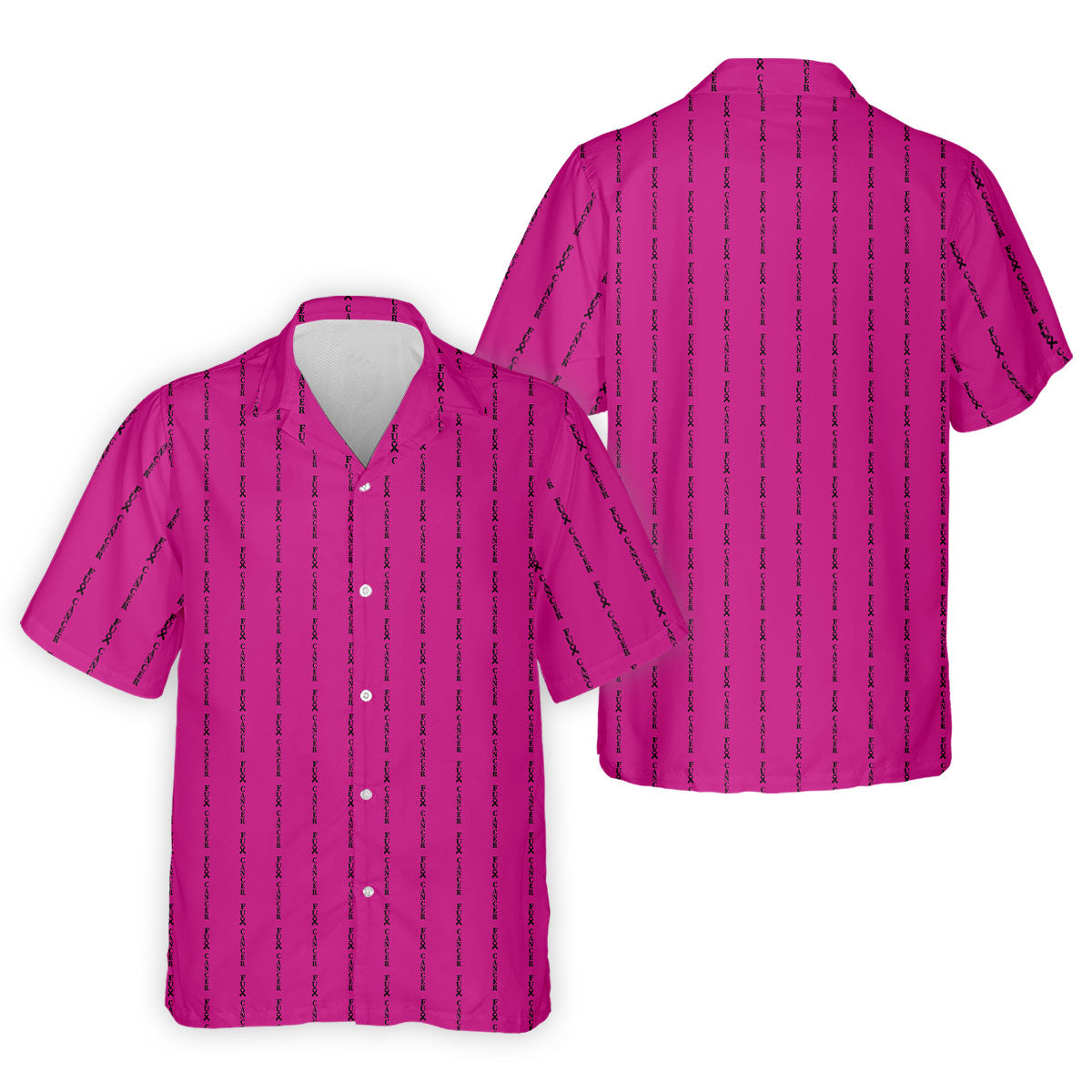 Fcancer Men's Golf Shirt, Breast Cancer Awareness Shirt, Pink Golf Shirt, Golf Shirts For Men