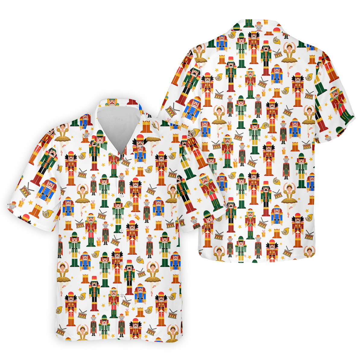 Nutcracker Christmas Golf Tops For Men, White Polo Shirt ??ns, Christmas Golf Shirt, Golfing Apparel