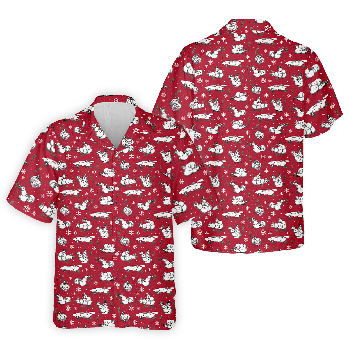 Funny Snowman Naughty Couple Red Golf Shirt, Christmas Golf Shirt, Golf Gift For Him, Polo Shirts For Men