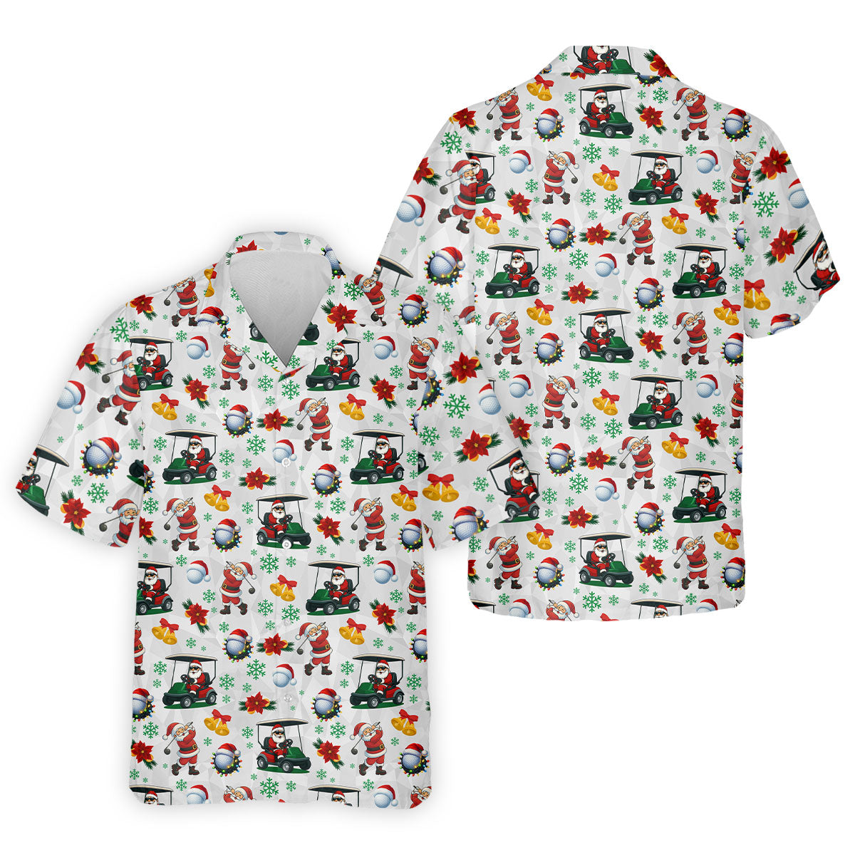 Santa Christmas White Polo Shirt ??ns, Fun Golf Shirts For Men, Christmas Golf Shirt, Golf Shirts For Men