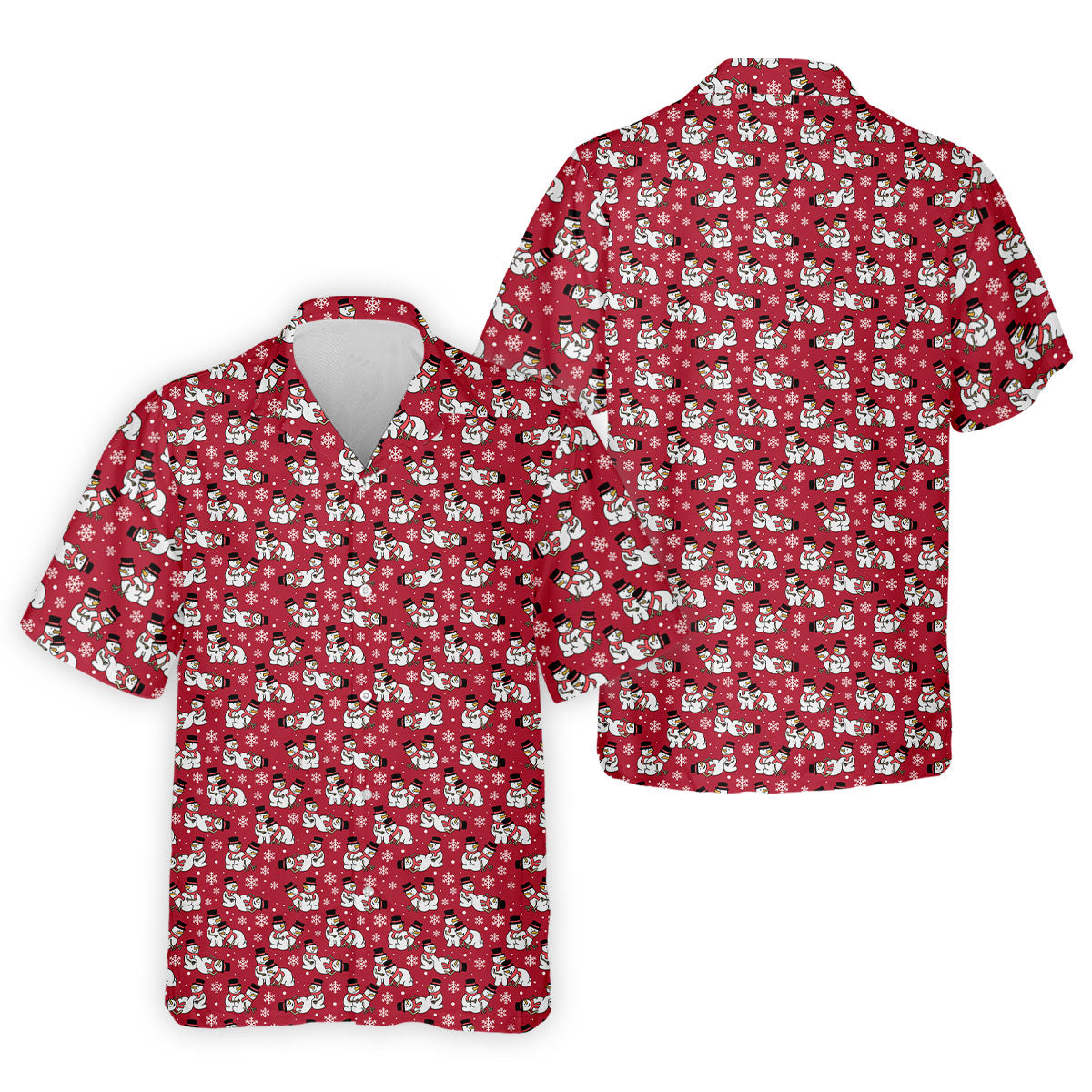 Naughty Snowman Red Golf Shirt, Christmas Golf Shirt, Fun Golf Shirts For Men, Polo Shirts For Men