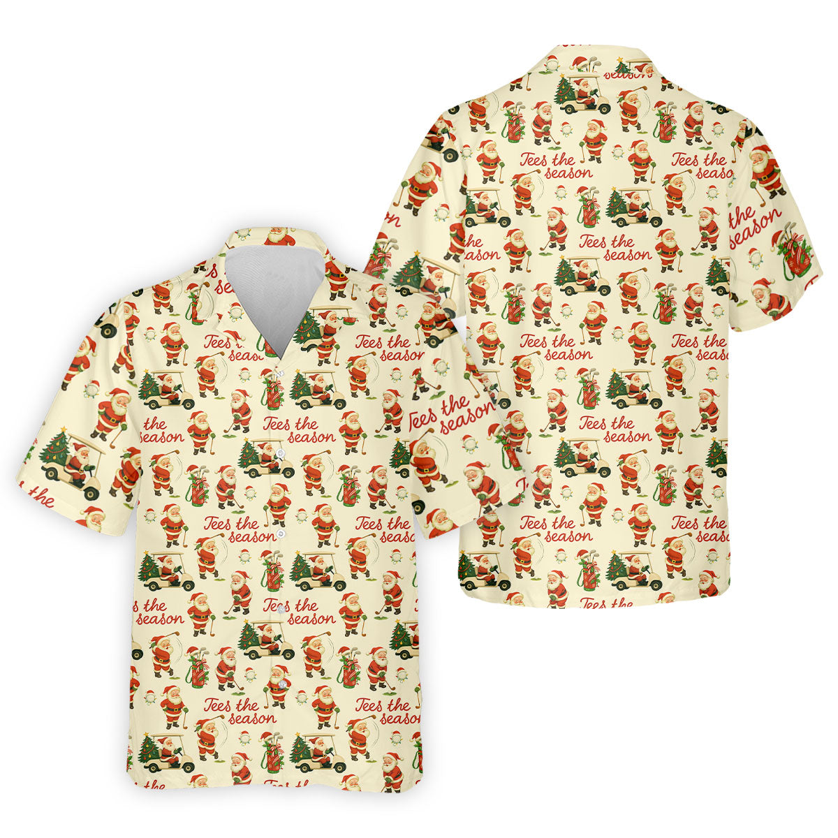 Tees The Season Funny Santa Claus Golf Tops For Men, Christmas Golf Shirt, Polo Shirts For Men, Golf Gift For Men