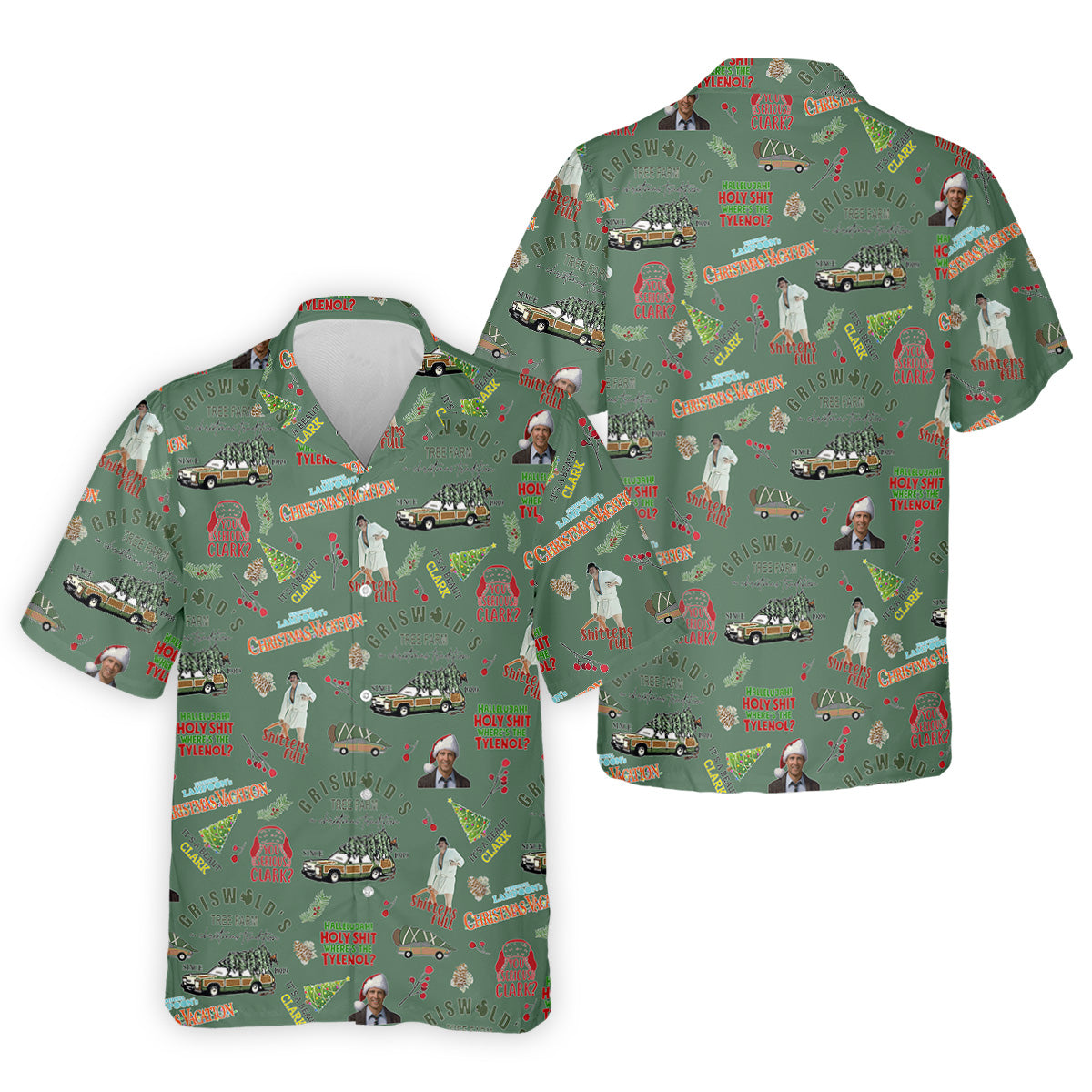 Tree Farm Moss Green Christmas Golf Shirt, Men's Funny Golf Shirts, Polo Shirts For Men