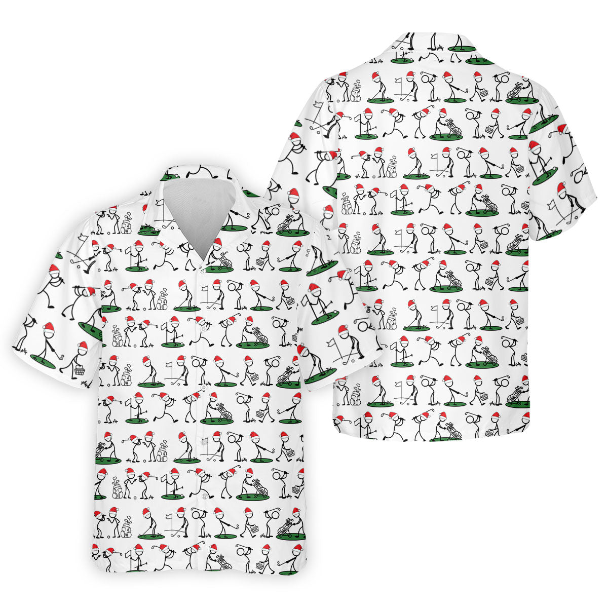 Funny Stickman Golf Pose Christmas Golf Shirt, Unique Gift For Golfer, Polo Shirts For Men