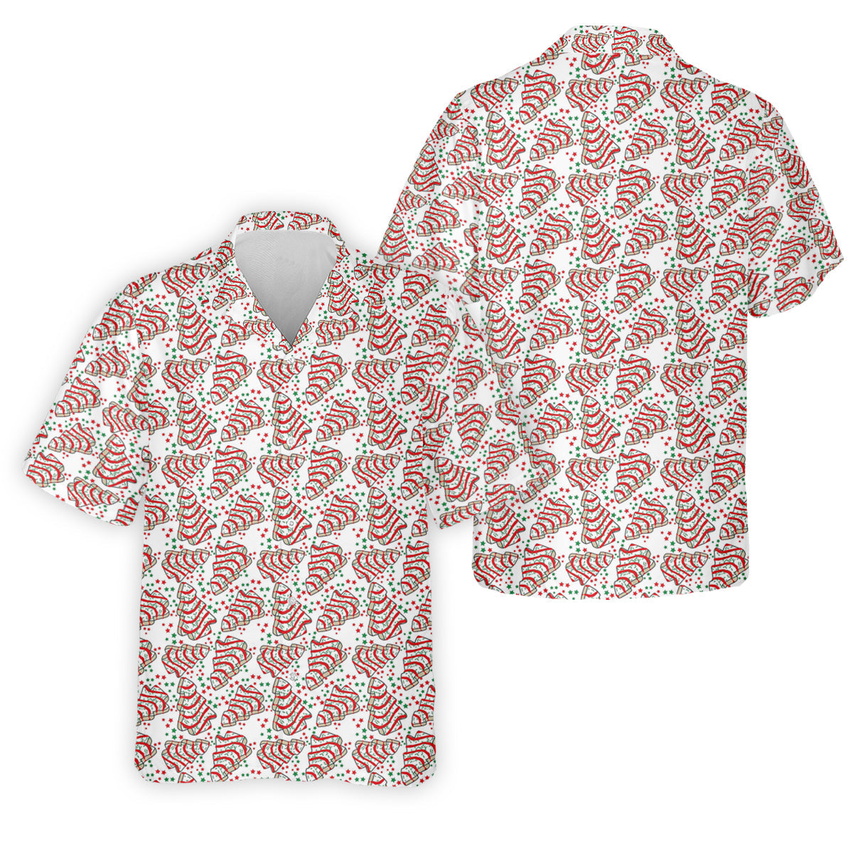 Christmas Tree Cakes White And Red Golf Tops For Men, Christmas Golf Shirt, Polo Shirts For Men