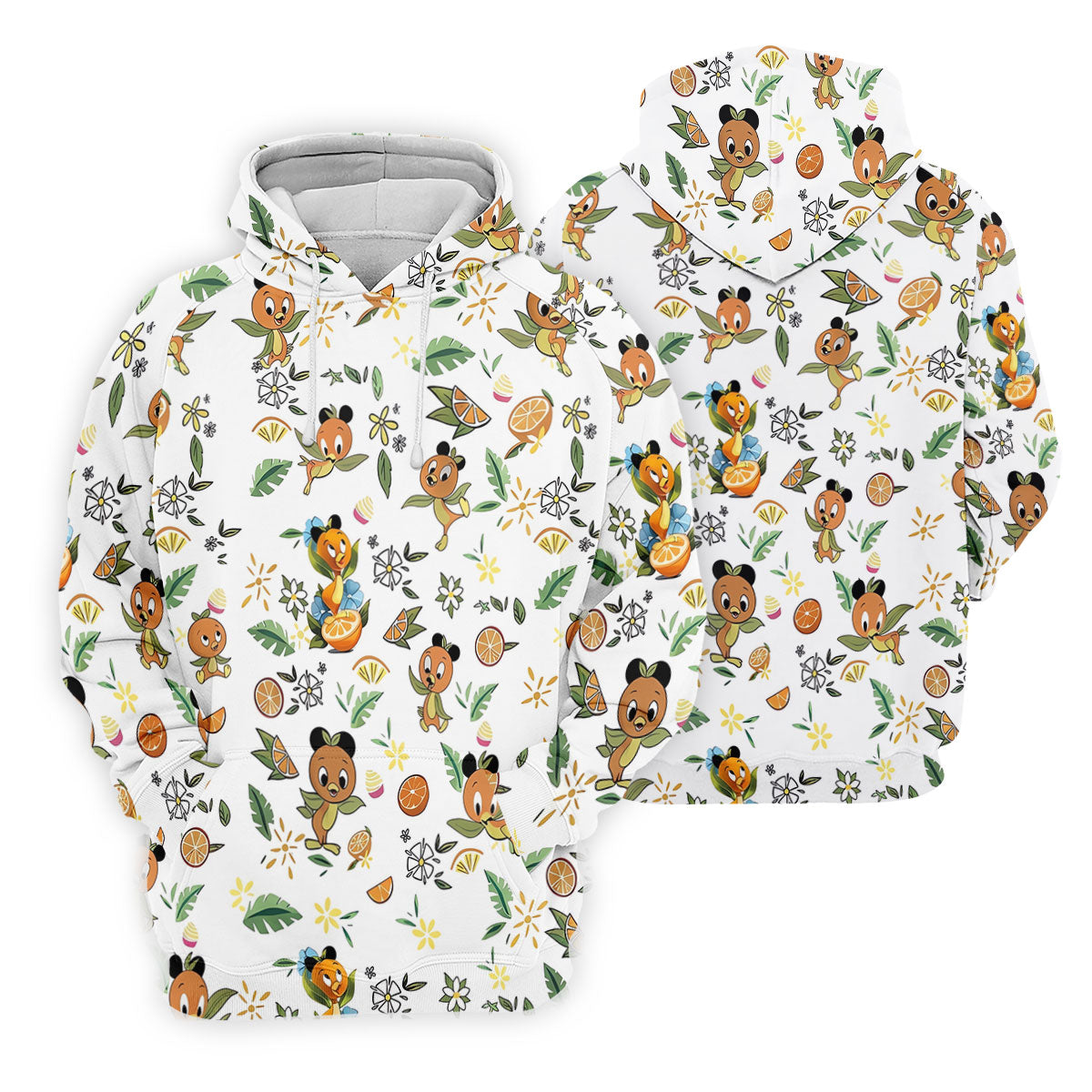 Orange Bird Floral Citrus Golf Polo Shirt, Golf Shirts For Women, Performance Golf Shirt