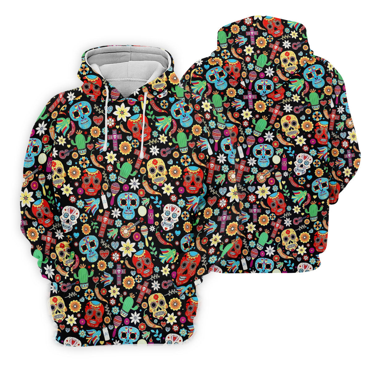Skull With Flowers Cinco De Mayo Celebration Fiesta Themed Golf Tops For Men, Golf Shirts For Men