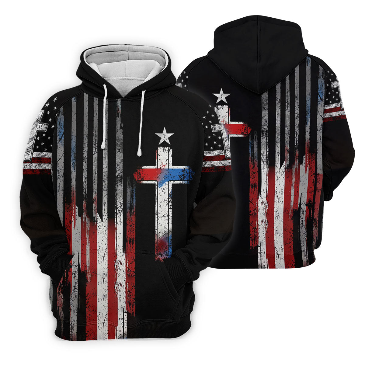 Faith Cross US Flag Golf Shirt, 250 Years Retro Golf Shirt, Patriotic 4th Of July Women's Golf Tops