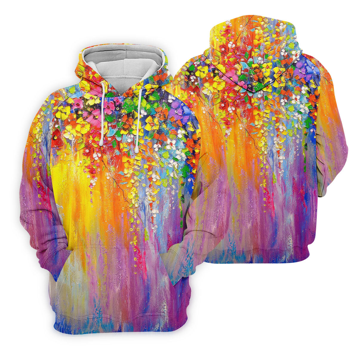 Colorful Abstract Floral Painting Golf Polo, Golf Tops For Men, Golfing Apparel