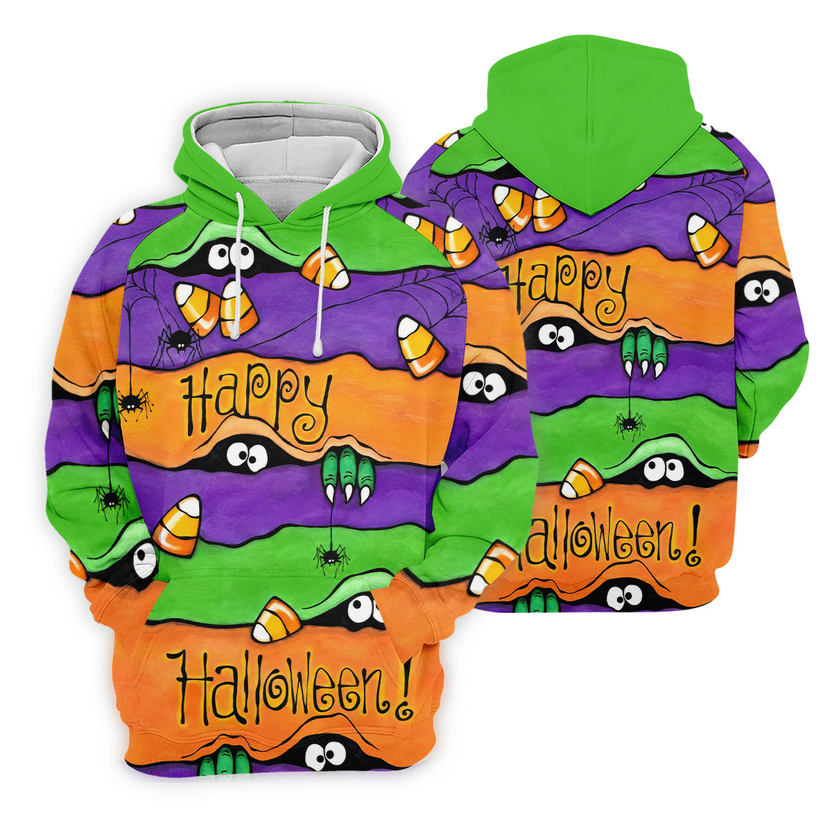 Happy Halloween Candy Monster Horror Character Polo Shirt, Golf Shirt, Mens Golf Polo