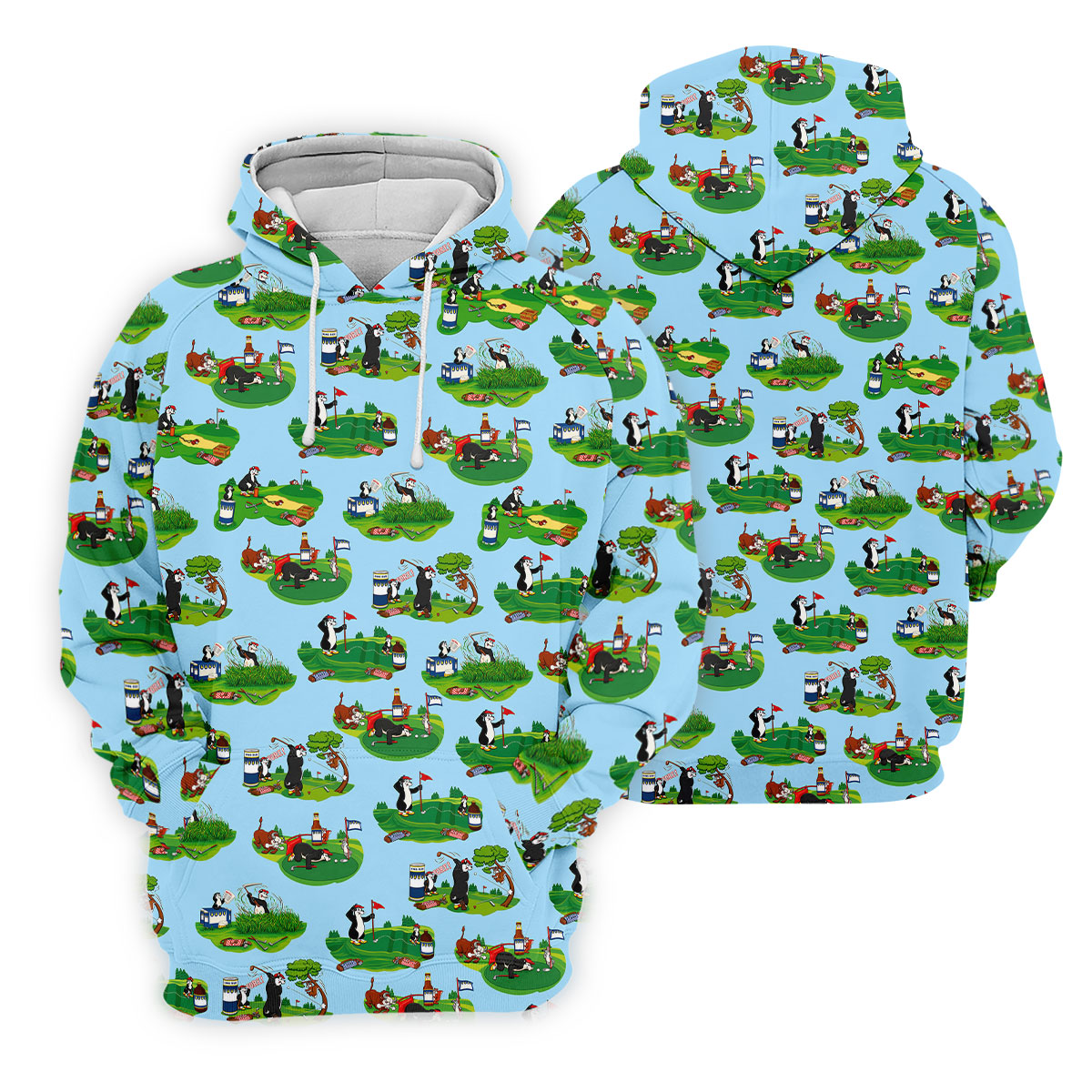 Funny Golf Gopher Cartoon Pattern Golf Polo Shirt, Women's Golf Tops, Ladies Golf Shirts