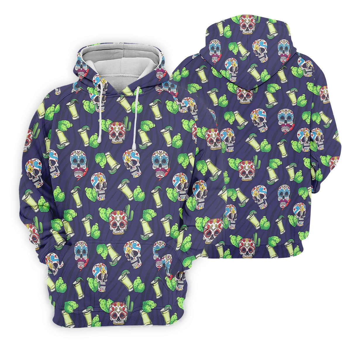 Day Of The Dead Sugar Skull Cactus Polo Shirt, Mens Golf Polo, Hawaiian Golf Shirt
