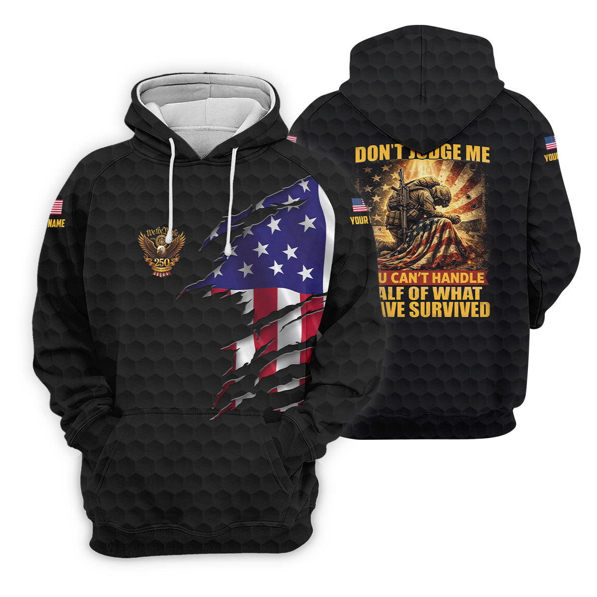 Don't Judge Me Veteran Memorial Patriotic 4th Of July Golf Shirt, 250th Anniversary Golf Shirt For Women