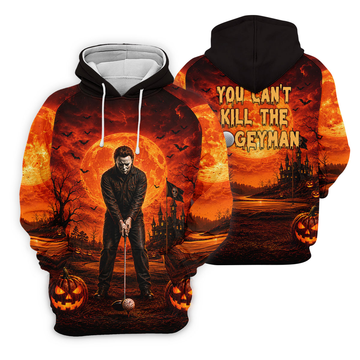 You Can't Kill The Bogeyman Halloween Golf Polo Shirt, Golf Shirts For Men, Mens Golf Polo