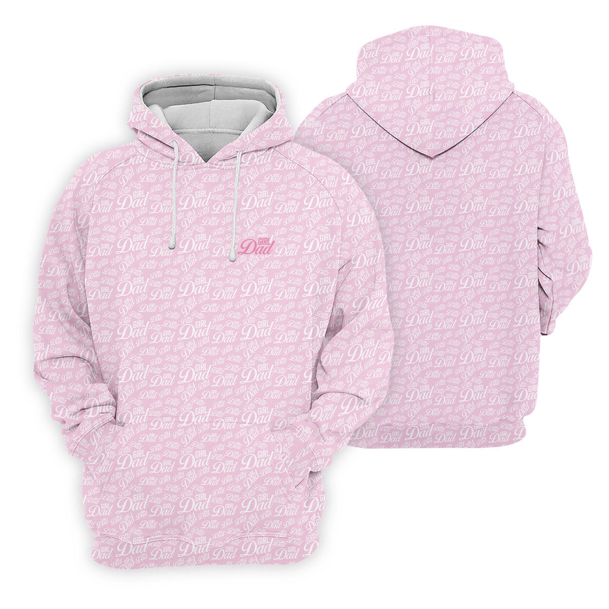 Pink Girl Dad All Over Print Golf Polo Shirt, Ladies Golf Tops, Performance Golf Shirt