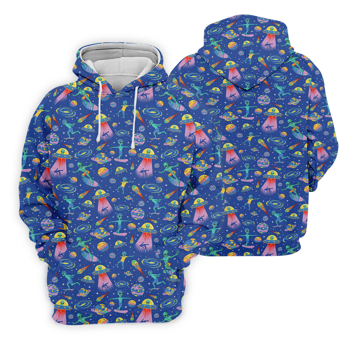 Surfing Alien Space Galaxy Hawaiian Golf Shirt, Golf Shirts For Women, Performance Golf Shirt